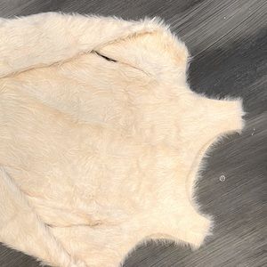 Hollister Faux Fur Cold Shoulder Sweater